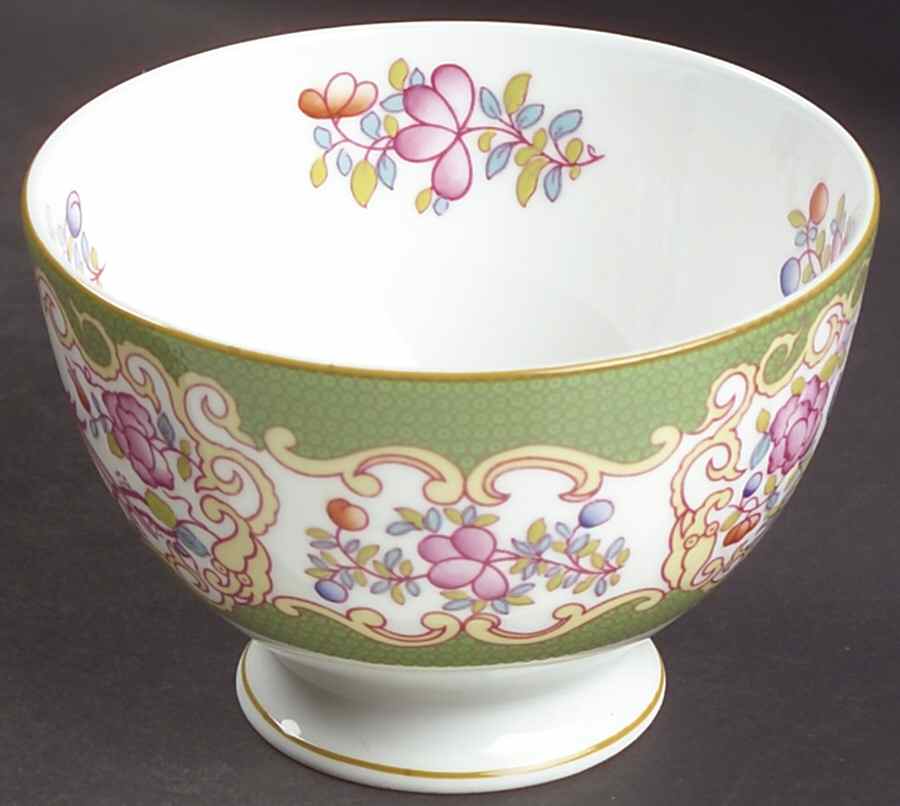 Cockatrice Green (Smooth, Wreath Backstamp) Open Sugar Bowl by Minton-1
