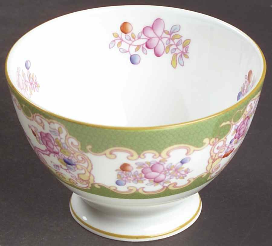 Cockatrice Green (Smooth, Wreath Backstamp) Mini Open Sugar Bowl by Minton-1