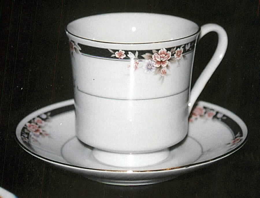 Rose Rings Footed Cup & Saucer Set by Meridian-1