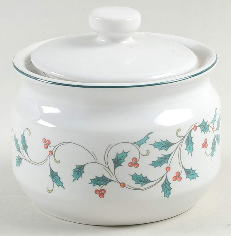 Holly Lace Sugar Bowl & Lid by Ming Pao-1