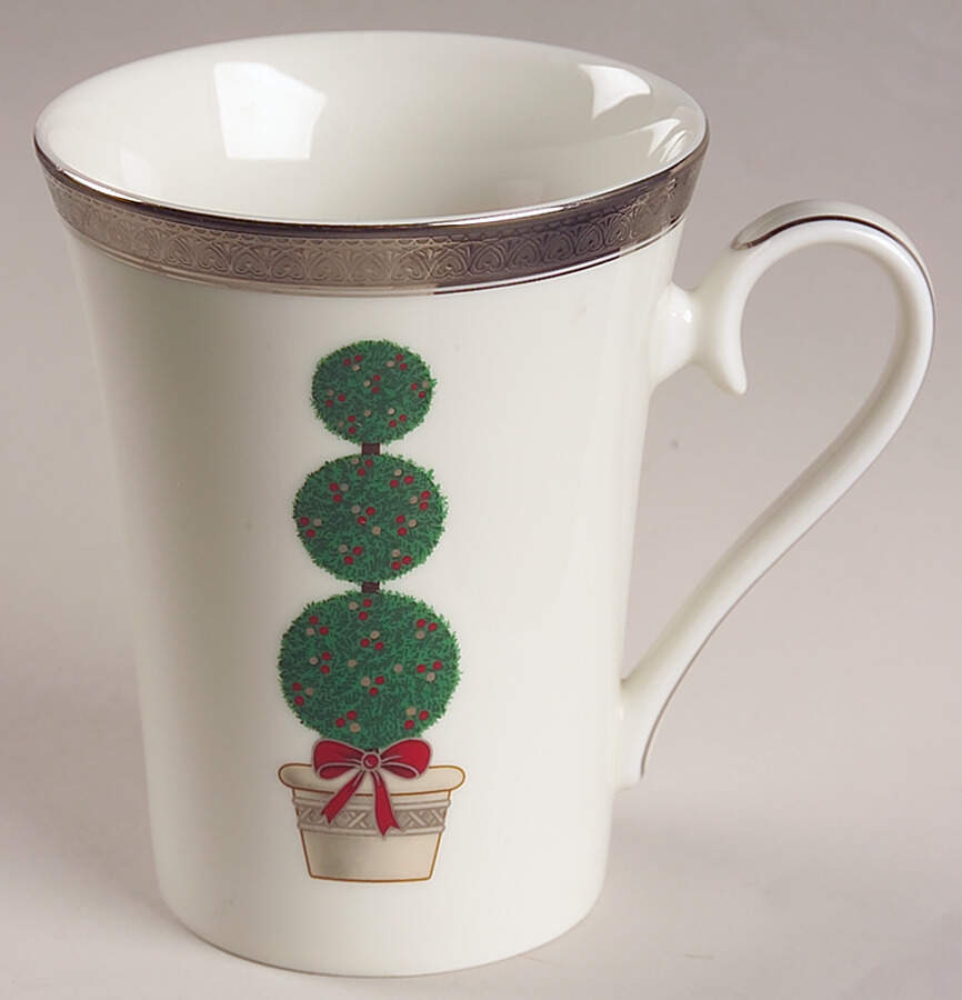 Topiary (Platinum, Green Band Plates) Mug by Mikasa-1