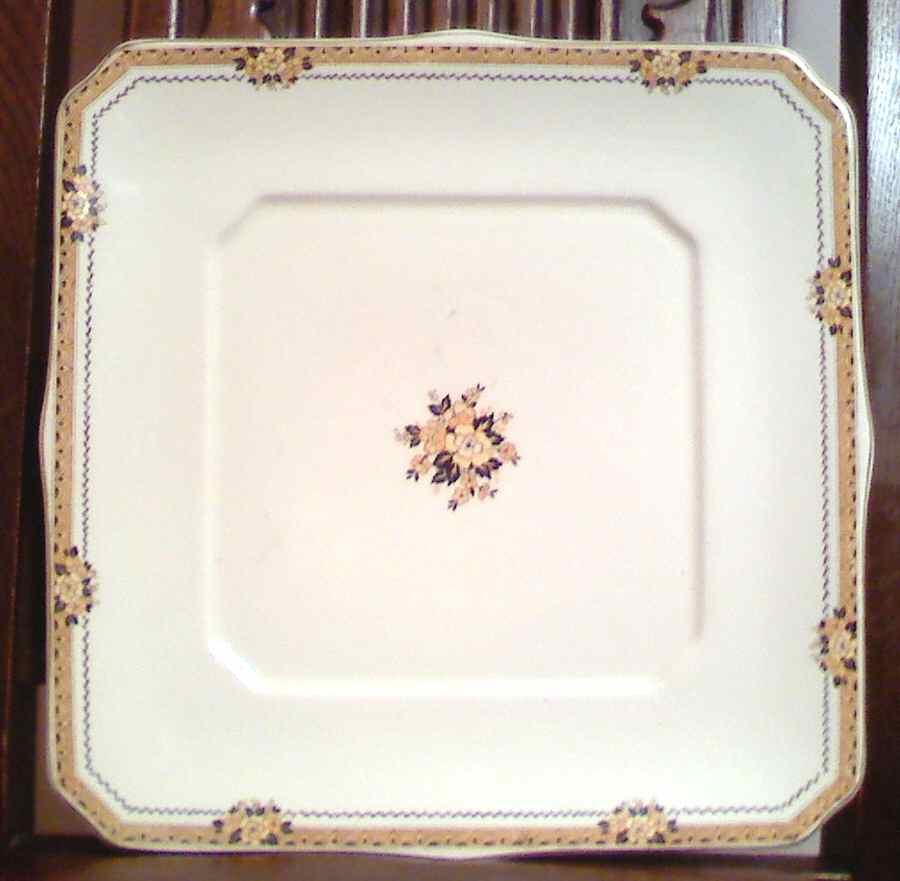Savoy, The Square Handled Cake Plate by Myott Staffordshire-1