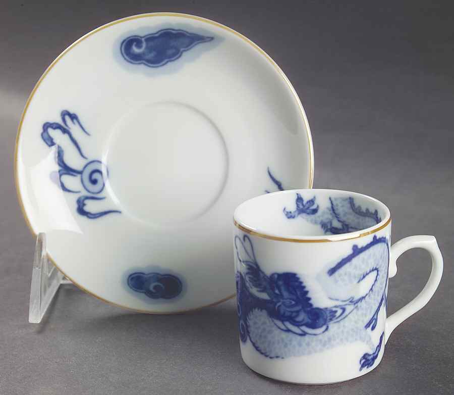 MOT36 Flat Demitasse Cup & Saucer Set by Mottahedeh-1