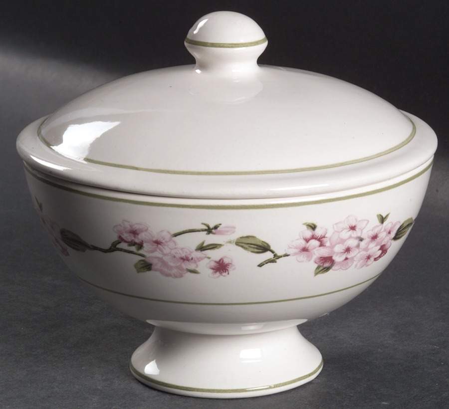 Hydrangea Sugar Bowl & Lid by Martha Stewart-1