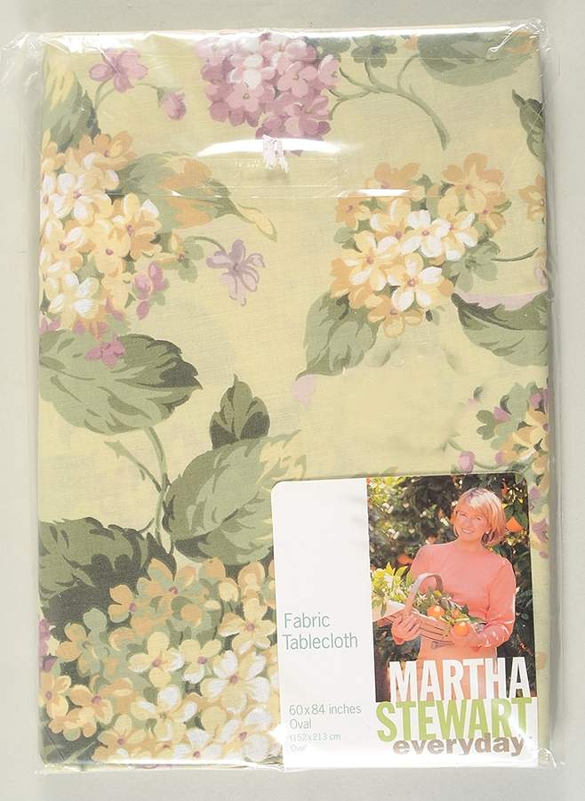 Hydrangea 60" X 84" Oval Tablecloth by Martha Stewart-1