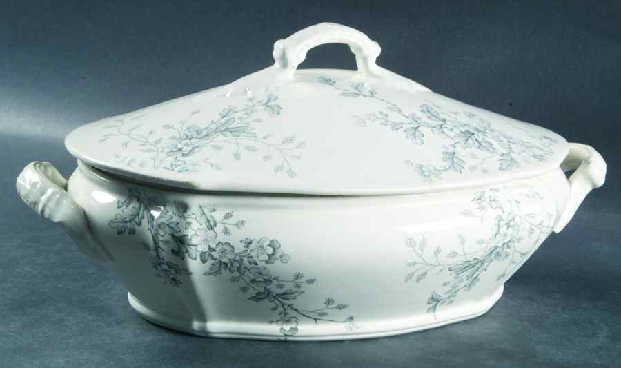 Washington Blue Oval Covered Vegetable by Alfred Meakin-1