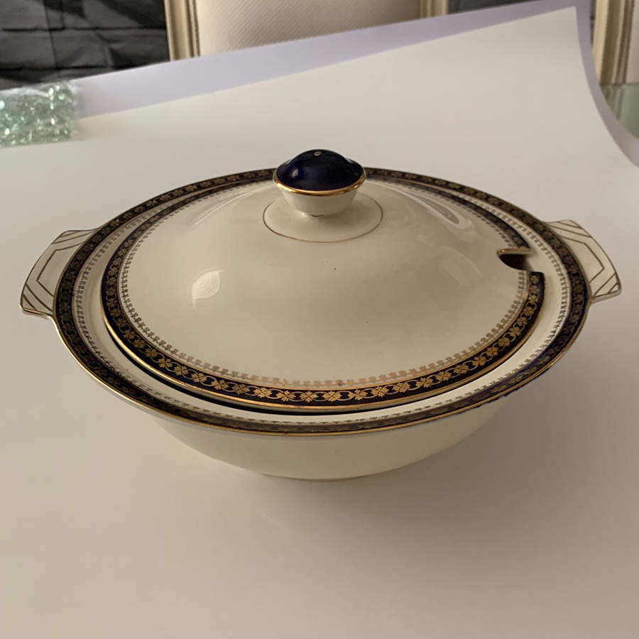 Bleu De Roi 9 Tureen &  Lid by Alfred Meakin-1