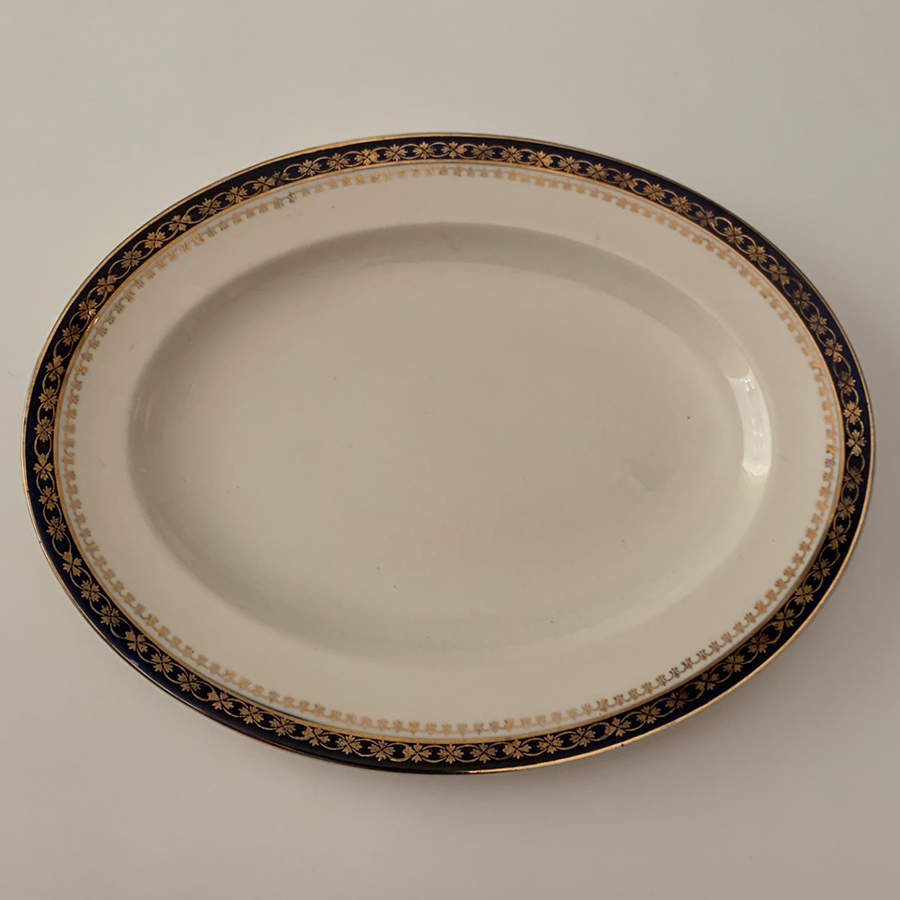 Bleu De Roi 9 10" Oval Serving Platter by Alfred Meakin-1