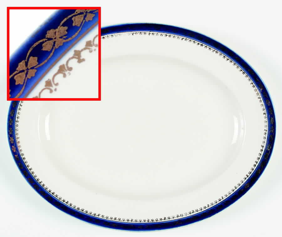 Bleu De Roi 9 11" Oval Serving Platter by Alfred Meakin-1