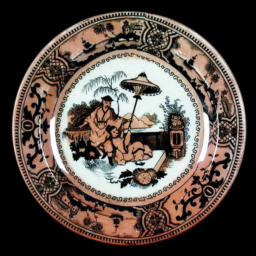 Pajong Black and Tan Bread & Butter Plate by Petrus Regout & Co-1