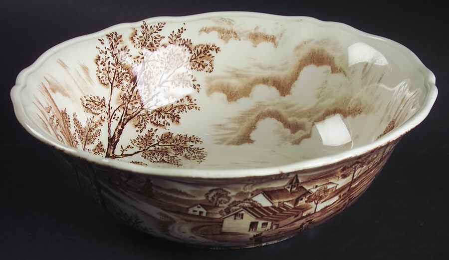 Reverie Brown 8" Round Vegetable Bowl by Alfred Meakin-1
