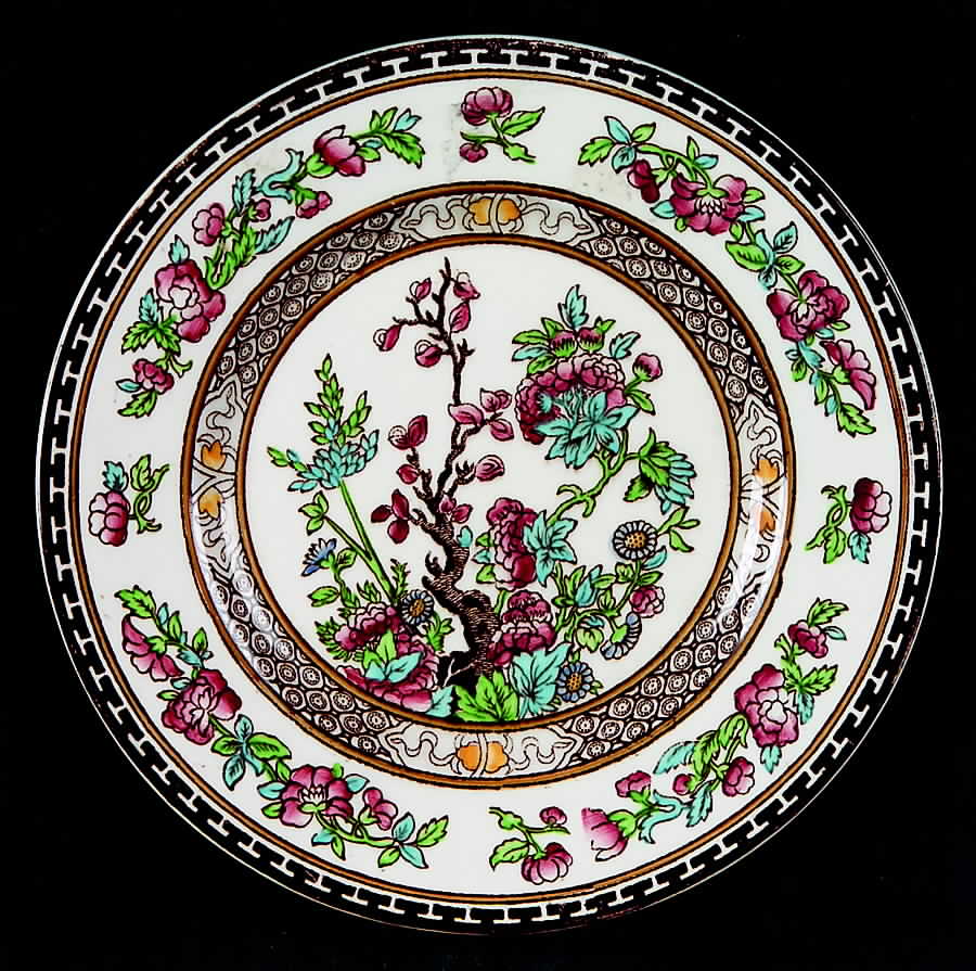 Indian Tree Blue Red (Smooth, No Trim) Bread & Butter Plate by W R Midwinter Ltd-1