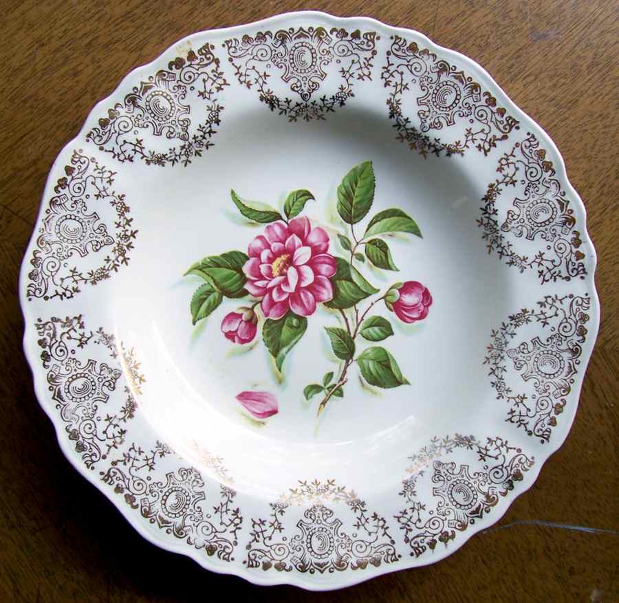 Camellia Rim Soup Bowl by J & G Meakin-1