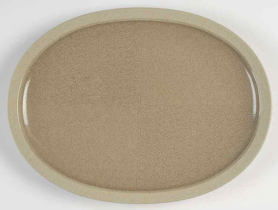 Villagio Beige 15" Oval Serving Platter by Mikasa-1