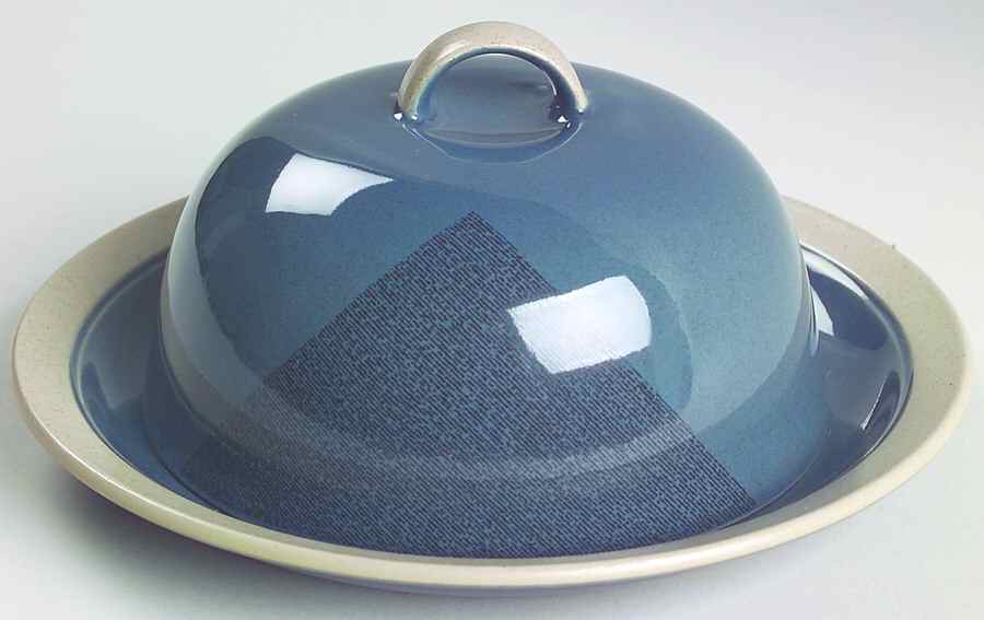 Villagio Blue Round Covered Butter by Mikasa-1