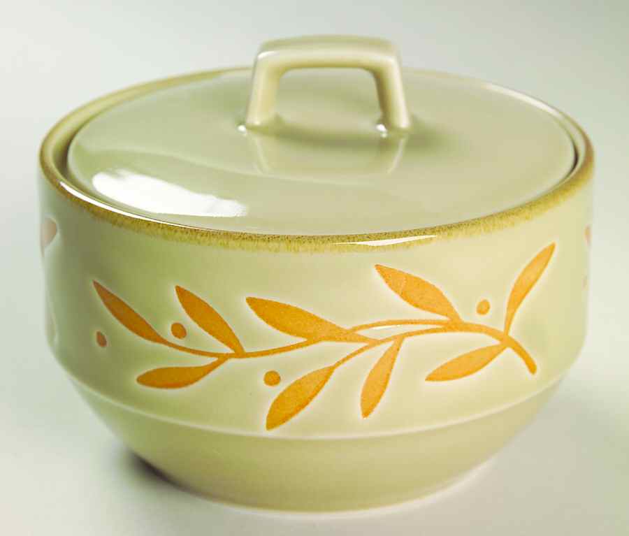 Tuscan Vine Beige Sugar Bowl & Lid by Mikasa-1