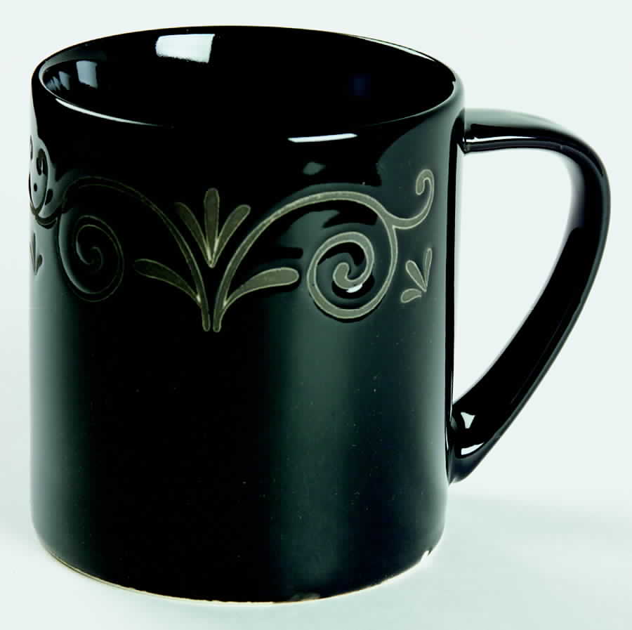 Tuscan Scroll Black Mug by Mikasa-1
