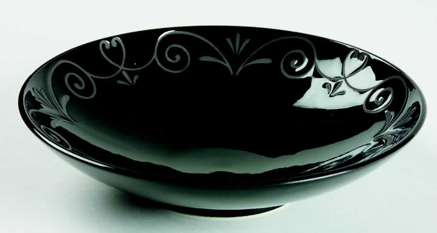 Tuscan Scroll Black Coupe Soup Bowl by Mikasa-1