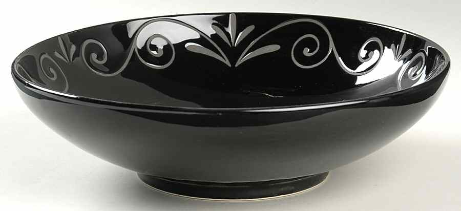 Tuscan Scroll Black 11" Round Vegetable Bowl by Mikasa-1