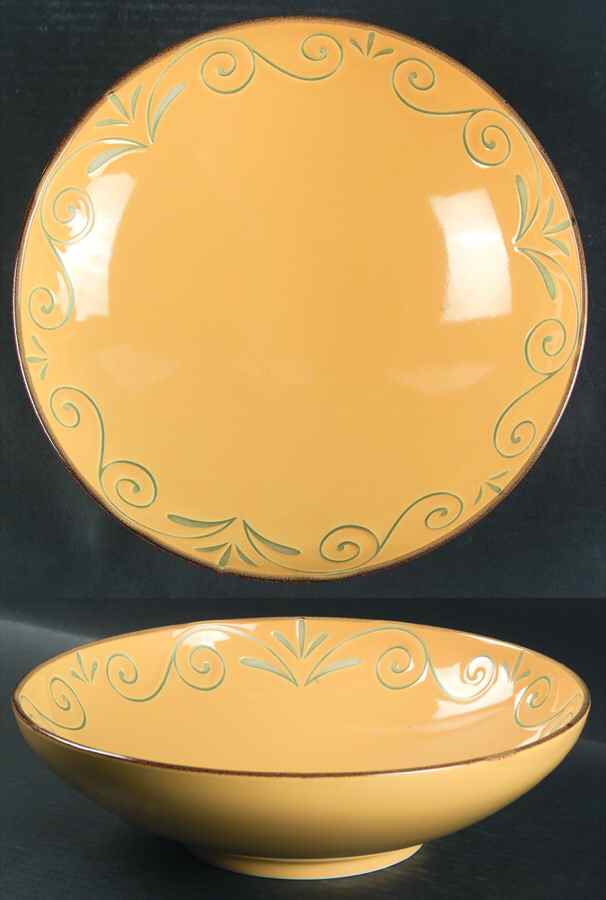 Tuscan Scroll Yellow 11" Round Vegetable Bowl by Mikasa-1