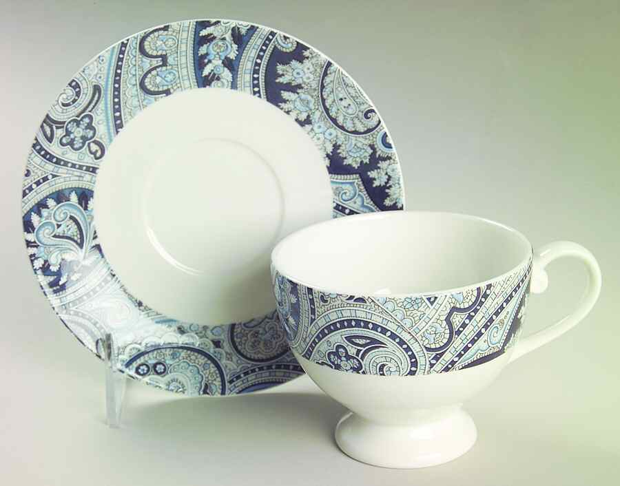 Linden Footed Cup & Saucer Set by Mikasa-1
