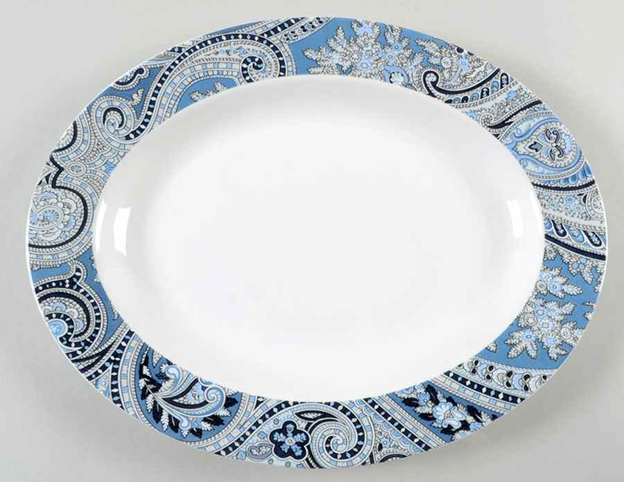 Linden 14" Oval Serving Platter by Mikasa-1
