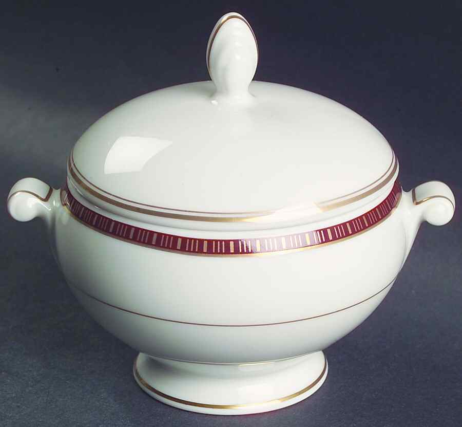 English Brocade Sugar Bowl & Lid by Mikasa-1