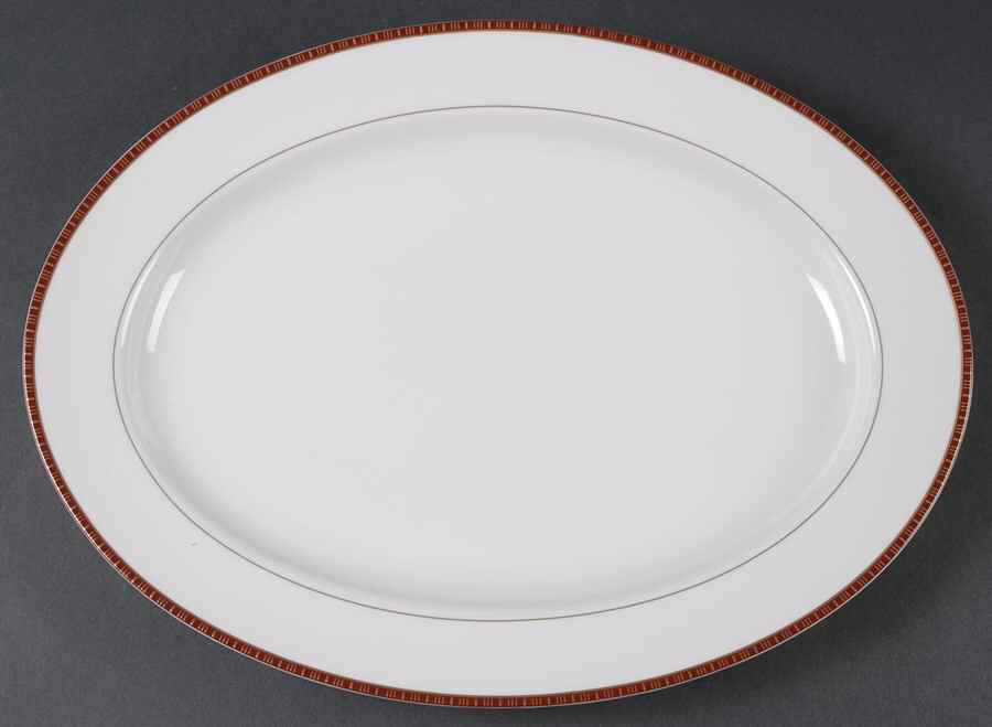 English Brocade 15" Oval Serving Platter by Mikasa-1