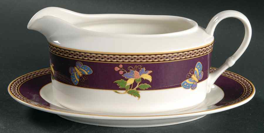 Papillon Gravy Boat & Underplate by Mikasa-1