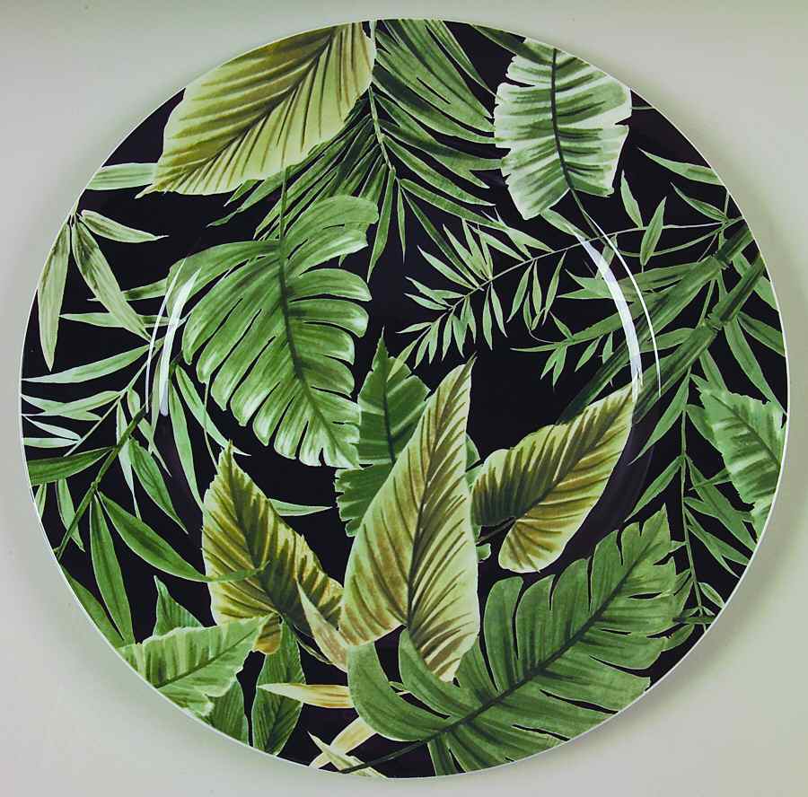 Tropical Garden Black Service Plate (Charger) by Mikasa-1