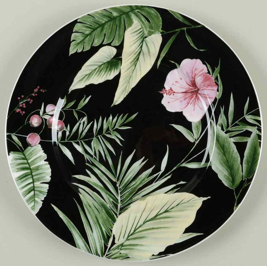 Tropical Garden Black Salad Plate by Mikasa-1