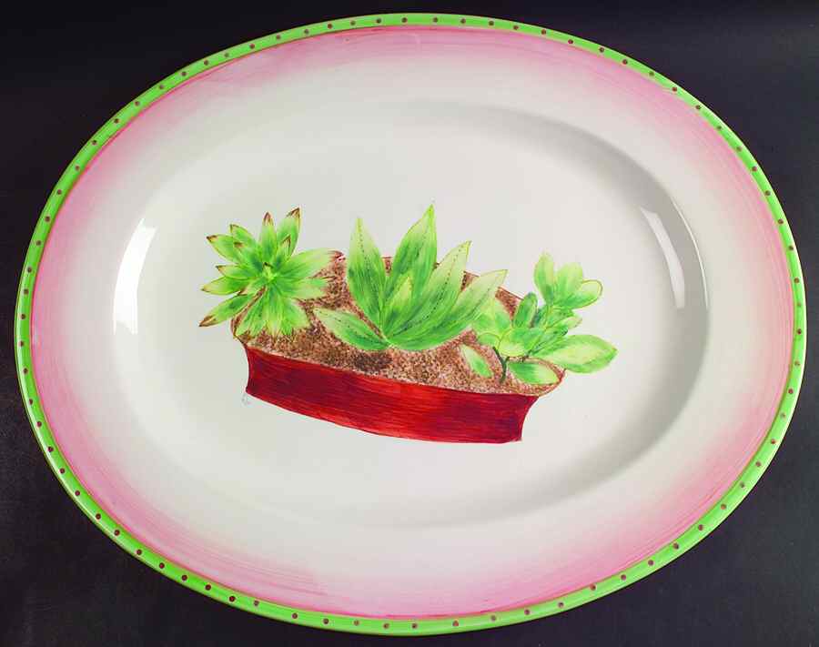 Cactus 20" Oval Serving Platter by Mikasa-1