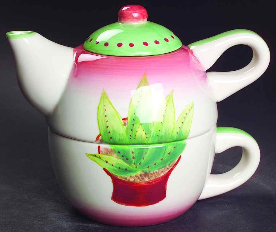 Cactus Individual Teapot & Lid with Cup by Mikasa-1