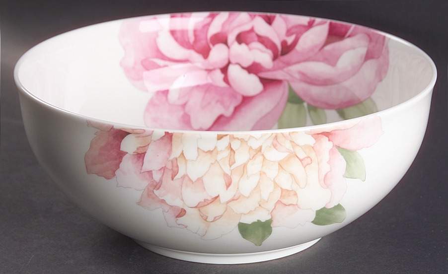 Peony (AK049, Elite Bone) 8" Round Vegetable Bowl by Mikasa-1