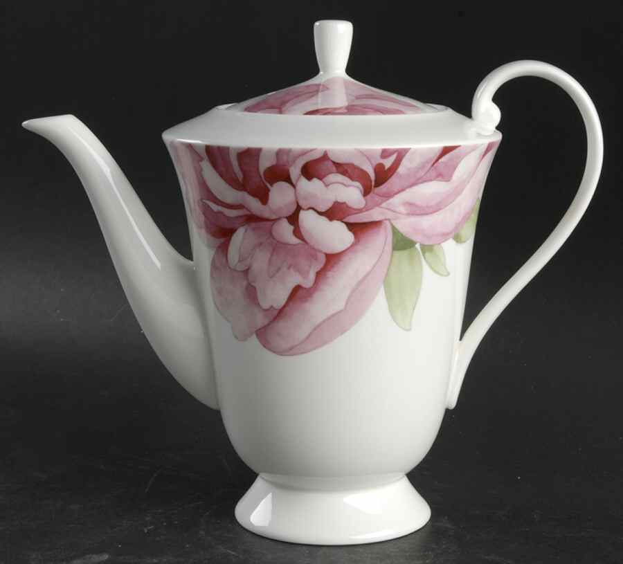 Peony (AK049, Elite Bone) Coffee Pot & Lid by Mikasa-1