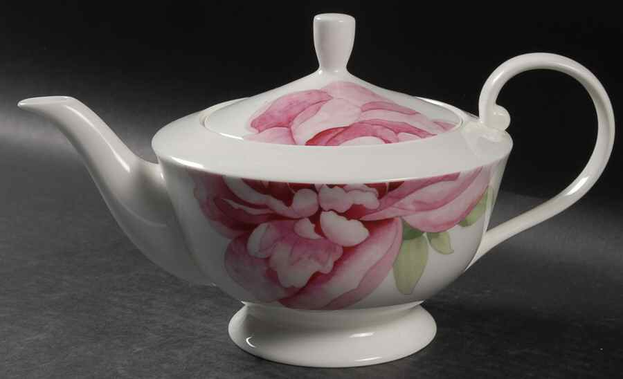 Peony (AK049, Elite Bone) Teapot & Lid by Mikasa-1