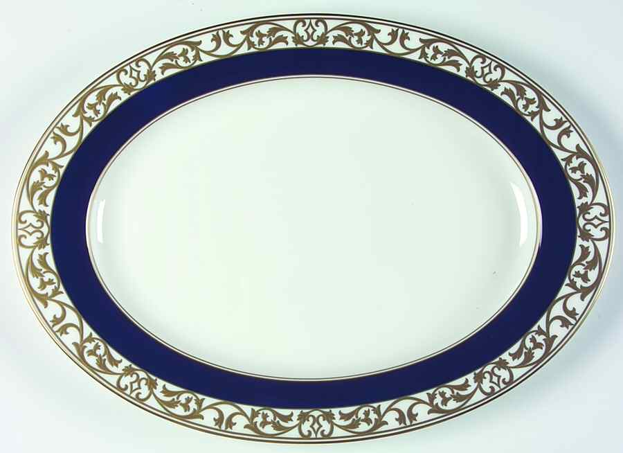 Lily Moire 14" Oval Serving Platter by Mikasa-1
