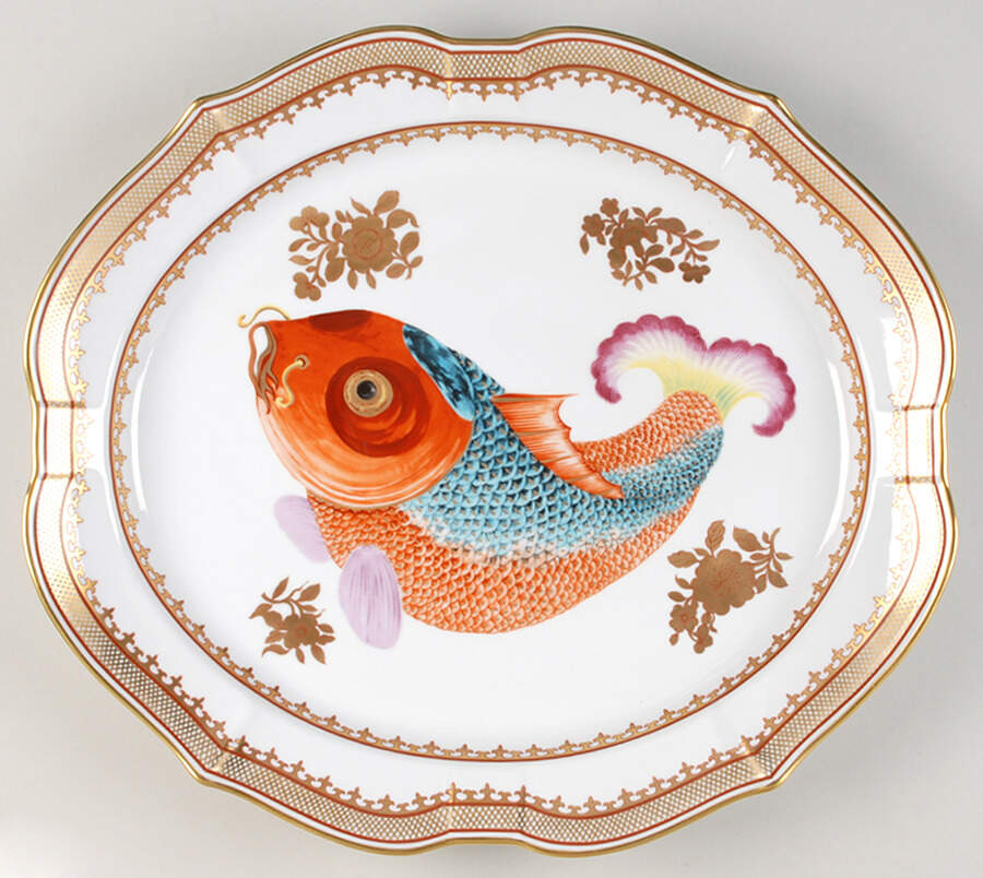 Chinese Export 16" Oval Serving Platter by Mottahedeh-1