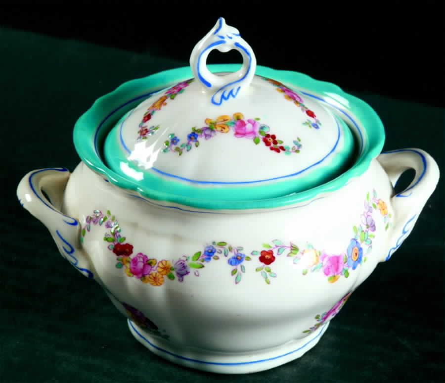A300 (Scalloped) Mini Sugar Bowl & Lid by Minton-1