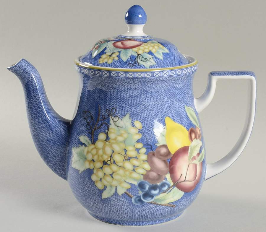 Apples, Berries & Cherries Teapot & Lid by Mottahedeh-1