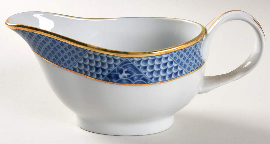 Indigo Wave Gravy Boat by Mottahedeh-1