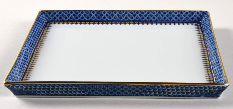 Indigo Wave Canape Plate by Mottahedeh-1