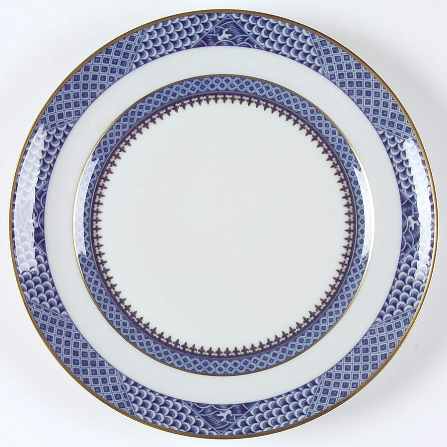 Indigo Wave Dinner Plate by Mottahedeh-1