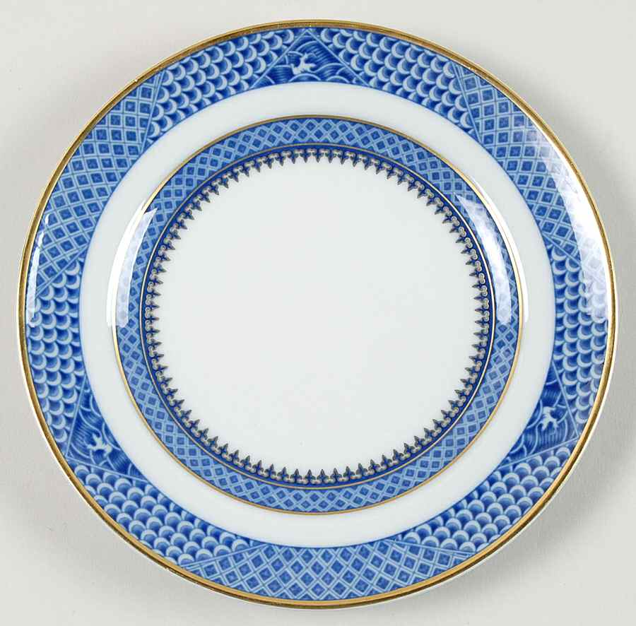 Indigo Wave Bread & Butter Plate by Mottahedeh-1