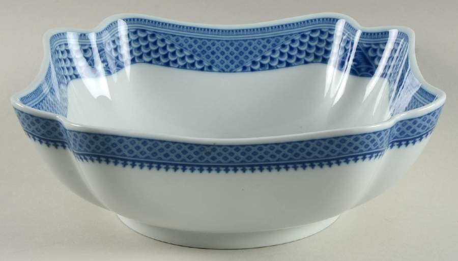 Indigo Wave 9" Square Vegetable Bowl by Mottahedeh-1