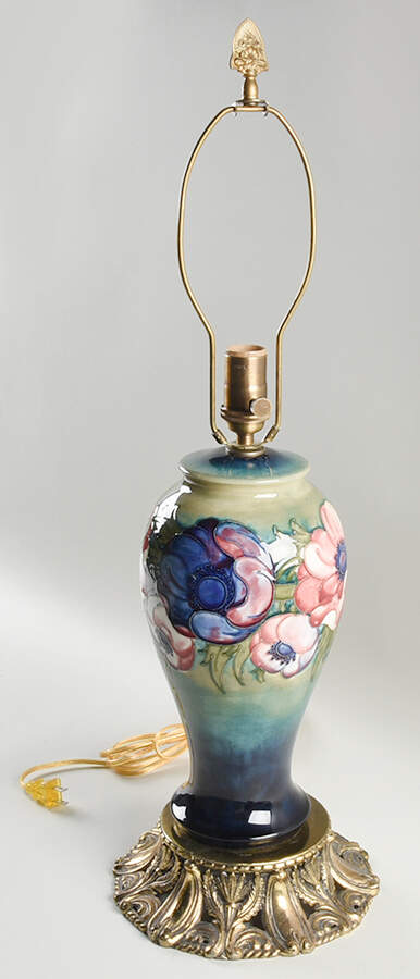 Anemone 25" Electric Lamp No Shade by Moorcroft-1