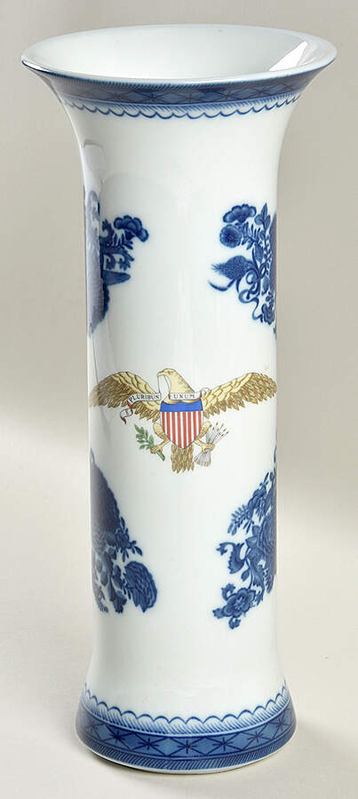 Diplomatic Eagle Service 11'' Trumpet Vase by Mottahedeh-1