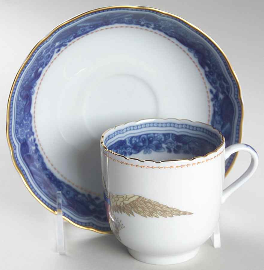Diplomatic Eagle Service Flat Cup & Saucer Set by Mottahedeh-1