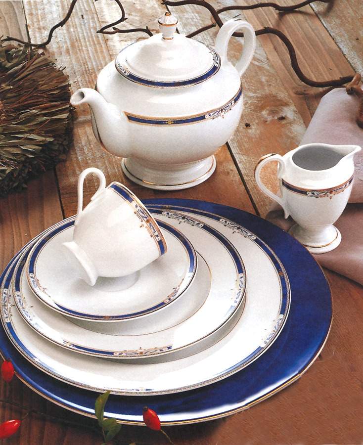Irisas Blue Dinner Plate by Medard de Noblat-1
