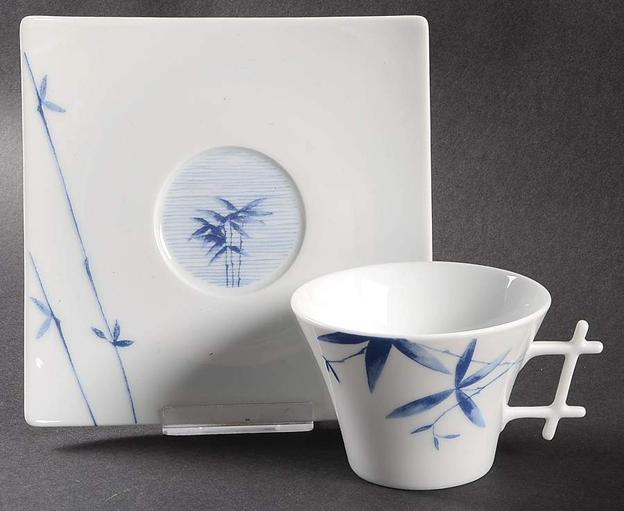 Regard (Oxygene Shape) Flat Cup & Saucer Set by Medard de Noblat-1